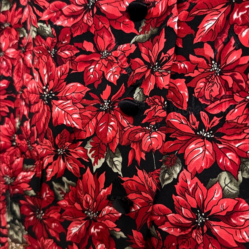 Nicole Miller Vintage Poinsettia Silk Vest Rare 1995 - Picture 2 of 9